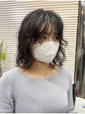 ミディアムレイヤーにスパイラルパーマ