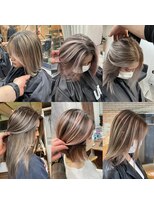 ラフ(LAFF)&nbsp;#バレイヤージュ#グレージュカラー#ボブウルフ#ココアベージュ