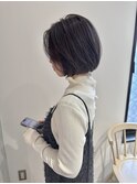 YOKE 大人ボブ切りっぱなしボブぱつっとボブアッシュグレージュ
