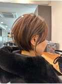 大人ラフウェーブ20代30代40代ボブブラウンスウィングショート