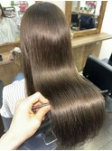 髪質改善　髪質改善カラー　アッシュブラウン　艶感ストレート