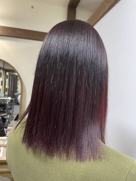 ガルボ ヘアー(garbo hair) ワンカラー 艶カラー ワインレッド 10代 20代