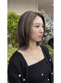 レイヤーボブ バレイヤージュ×グレージュ
