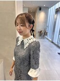 タイトツイン/およばれアレンジ/ベロアリボンアレンジ