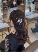 大人可愛いハーフアップスタイル