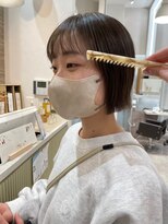 ポジ(poji)&nbsp;ボブ　ミルクティーベージュ　艶髪　髪質改善カラー　ショート