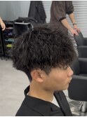 メンズパーマ/ツイストスパイラル/刈り上げ/社会人/学生