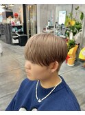 メンズカットミルクティーベージュブリーチメンズカラー