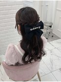 ロープあみハーフアップ
