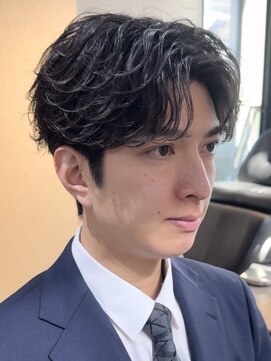 フェザーパーマ　フェザーショート　ビジネスヘアメンズ30代