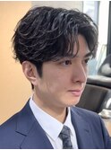 フェザーパーマ フェザーショート ビジネスヘアメンズ30代
