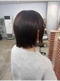 ツヤ感ナチュラル×切りっぱなしボブ