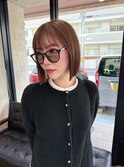 ぱつっとボブ×透けグレージュ×松平達彦
