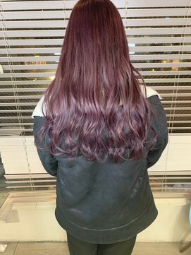 フロート 小阪店(float) ラベンダーカラー_マロンベージュ Aラインボブ かきあげ