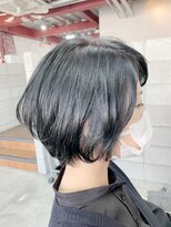 ルーファス 恵比寿 渋谷(Ruufus)&nbsp;白髪ぼかしハイライト丸みショートボブ【Ruufus恵比寿渋谷3157f