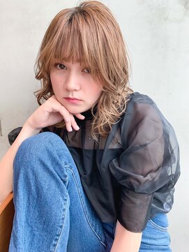 アイティーバイアルバム 下北沢店(IT by ALBUM) ミルクティーウェーブヘア_アースカラーくびれヘア_9146