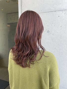 アチーブ ヘア デザイン(achieve hair design) 暖色系春ピンクブラウン ゆるふわウェーブミディ