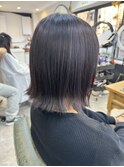 20代30代パープル系カラー☆切りっぱなしボブ/外はねボブ