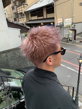 ヘアスタジオ アルス 御池店(hair Studio A.R.S) U24平本蓮スパイキーショートブリーチWカラーピンクベージュ