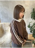 切りっぱなしボブ・オリーブカラー〇mai