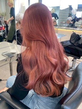 サンクマーケット 渋谷(cinq MARKET) 渋谷ピンクベージュカラーペールピンクカラー顔周りレイヤー韓国