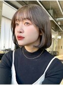 ホワイトグレージュミニウルフデジタルパーマチェリーブラウン