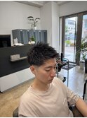 MEN’S HAIR/ブルーブラック/フェザーパーマ/船橋
