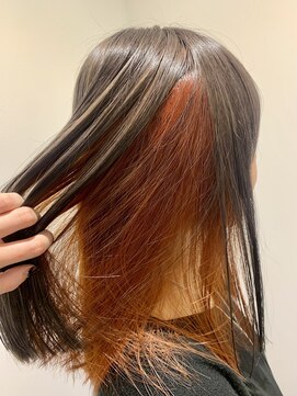 ルルバイアズール 草加店(LULU by azule) インナーカラー，オレンジ，秋カラー【草加】