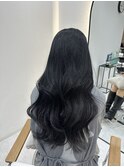 透け感ブルーブラック×艶髪ゆるウェーブ巻き！【福田れん】