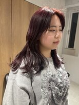 ラミエ バイ メルト 吉祥寺(lamie by melt) 小川/ブリーチなしwカラーチェリーレッドワインレッドくびれヘア