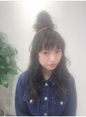 *ハーフアップおだんご*
