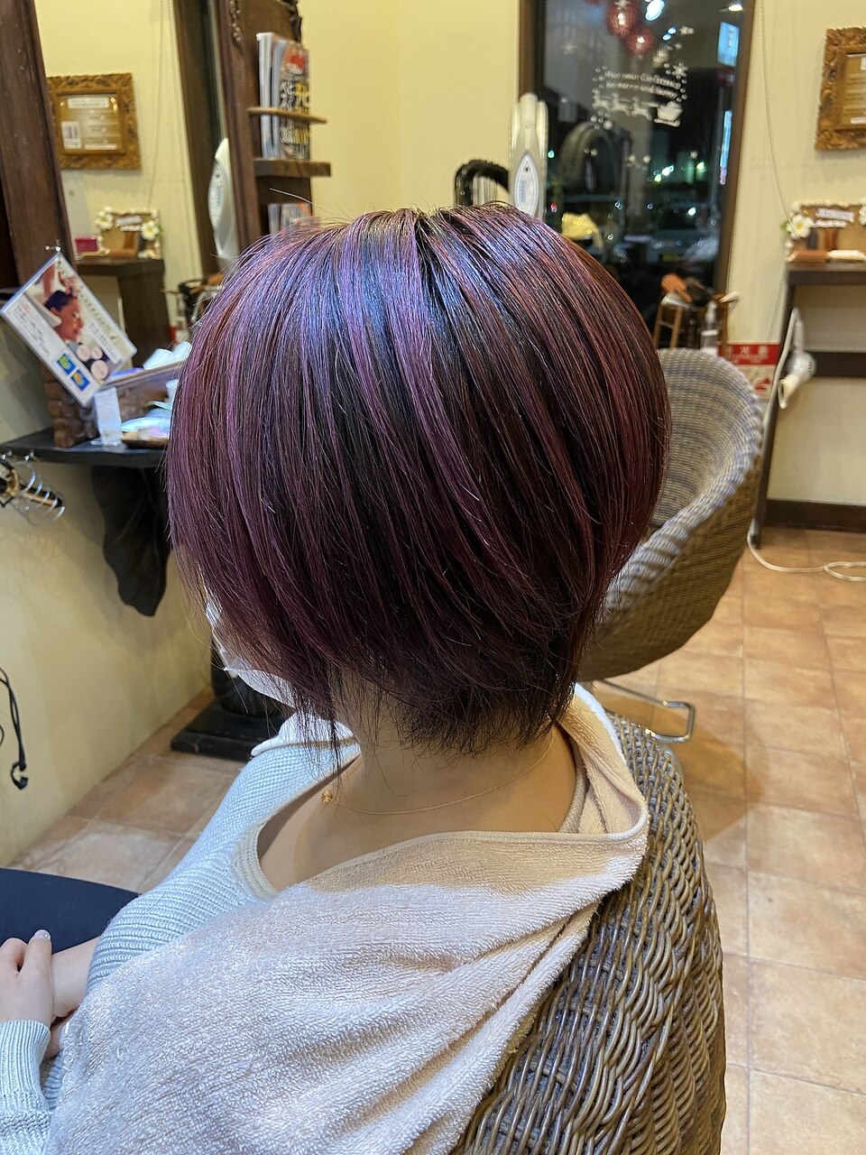 綺麗！LORITTI 毛皮　ラビット　ピンク 四角ラビレット ミルキーホワイト
