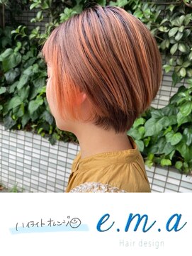 エマヘアデザイン(e.m.a Hair design) ハイライトオレンジ