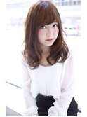 小顔 ゆるふわ セミロング