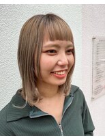 櫛の屋 眉上パッツン前髪×ミディアムヘア《ラムネhairヒサマツマユミ》