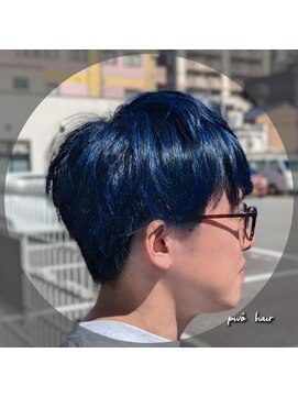 ピヴォヘアー(pivo hair) 脱白髪染め メンズカット ブルーカラー