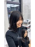 美髪カールピンクブラウンエアリーロングセミディ似合わせ前髪