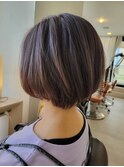 耳かけショートボブ　絶壁解消ヘア　クビレショート