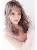 ピンクベージュ/レイヤーカット/シースルーバング/20代30代40代