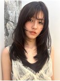 レイヤーカット 顔周りレイヤー 黒髪 髪質改善トリートメント