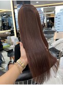 ココアピンクブラウン/髪質改善/秋カラー/マロンカラー/韓国風