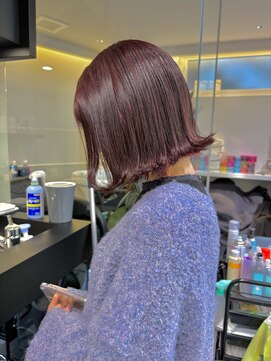 ケンジ 横浜(KENJE) ボブヘア/暖色カラー/ピンクカラー/外ハネ