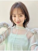 ☆シースルーバング　大人気のくびれヘア ミディアムレイヤー☆