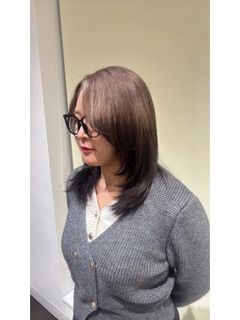 アース 郡山コスモス通り店(HAIR&MAKE EARTH) 大人くびれレイヤーミディ×ショコラグレージュ