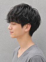 トゥルートラスト オムオム 甲府和戸(True Trust HOMME HOMME) メンズ ニュアンスパーマ 韓国風ナチュラルマッシュ 黒髪