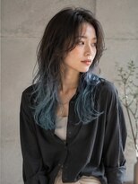 ドット ヘアー ジェム(dot.hair gem)&nbsp;ブルーグラデーション/ミディアムレイヤー/裾カラー