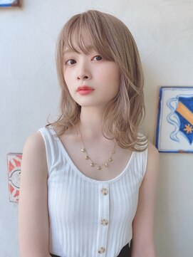 ブルーダー(Bruder) ダブルカラー　ブリーチ　ハイトーン　ベージュ