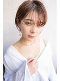 クールショートピンクベージュボブルフ