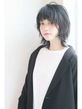 クシュ 所沢東口店(kusyu...) ミントグリーンホワイティアッシュ×ウルフボブ×くせ毛ショート