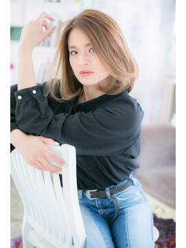 ミック ヘアアンドメイク アップ 駒込店(miq Hair&Make up) 外国人風インナーハイライトカラー抜け感鎖骨ミディb1